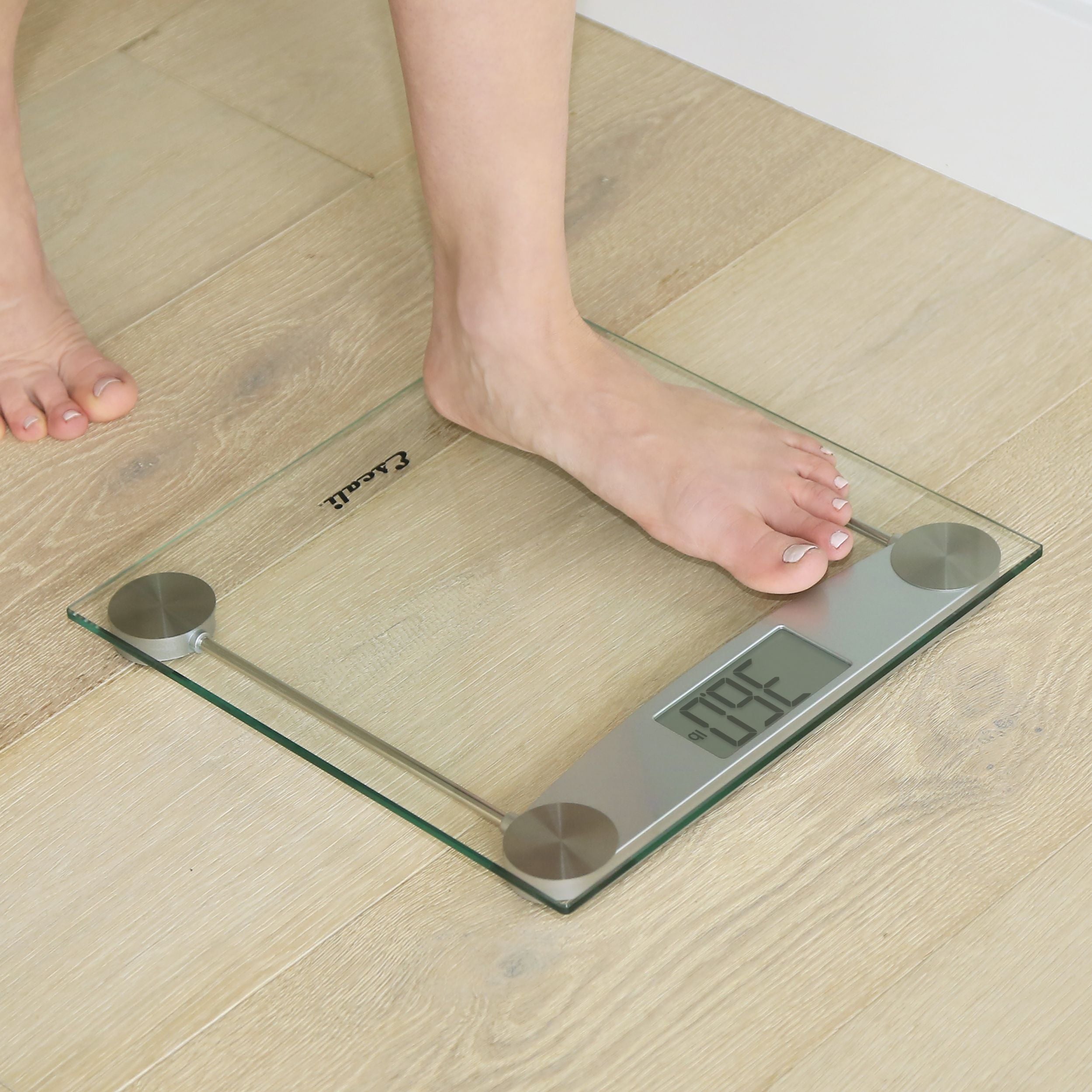 Accurate Clear Glass Digital Bathroom Scale - Square Design for Precise Weight Measurement | Perfect for Home, Gym, and Health Tracking