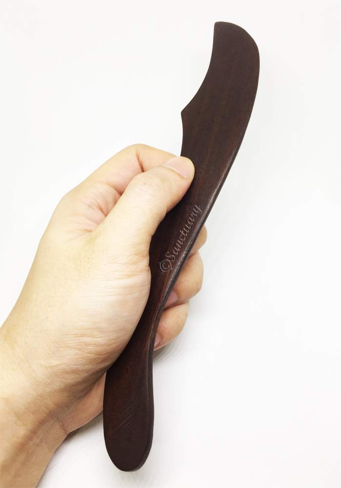 3-Piece Wooden Gua Sha Massage Set - Curve Knife & Dagger Shape Scraping Tools for Face, Neck & Back Pain Relief - Natural Body Massager for Thai Therapy & Relaxation at Home or Spa