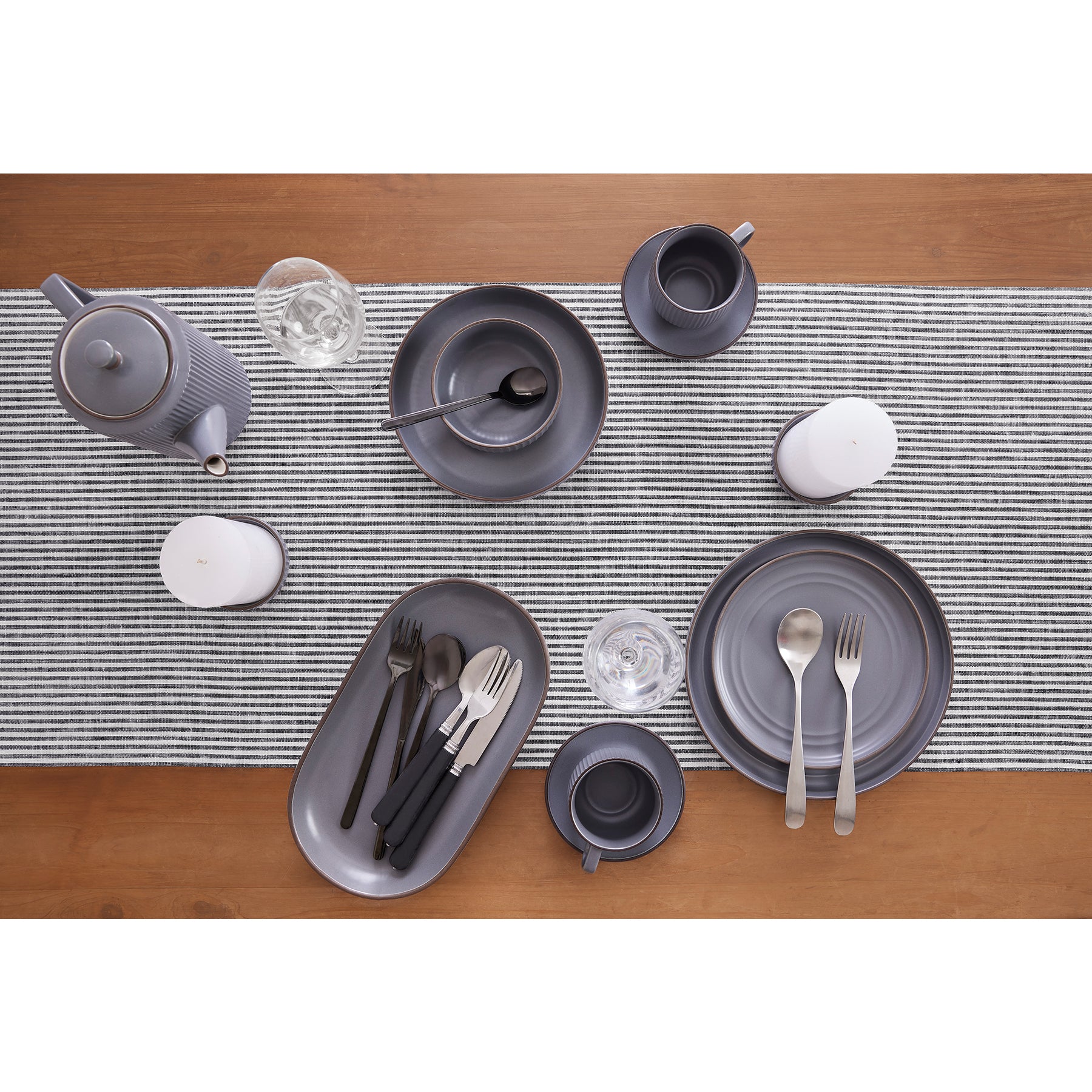 Elegant Narrow Stripe Table Runner - 16 Inch & 18 Inch Wide Options for Dining Table Decor, Wedding Centerpiece, and Holiday Table Setting