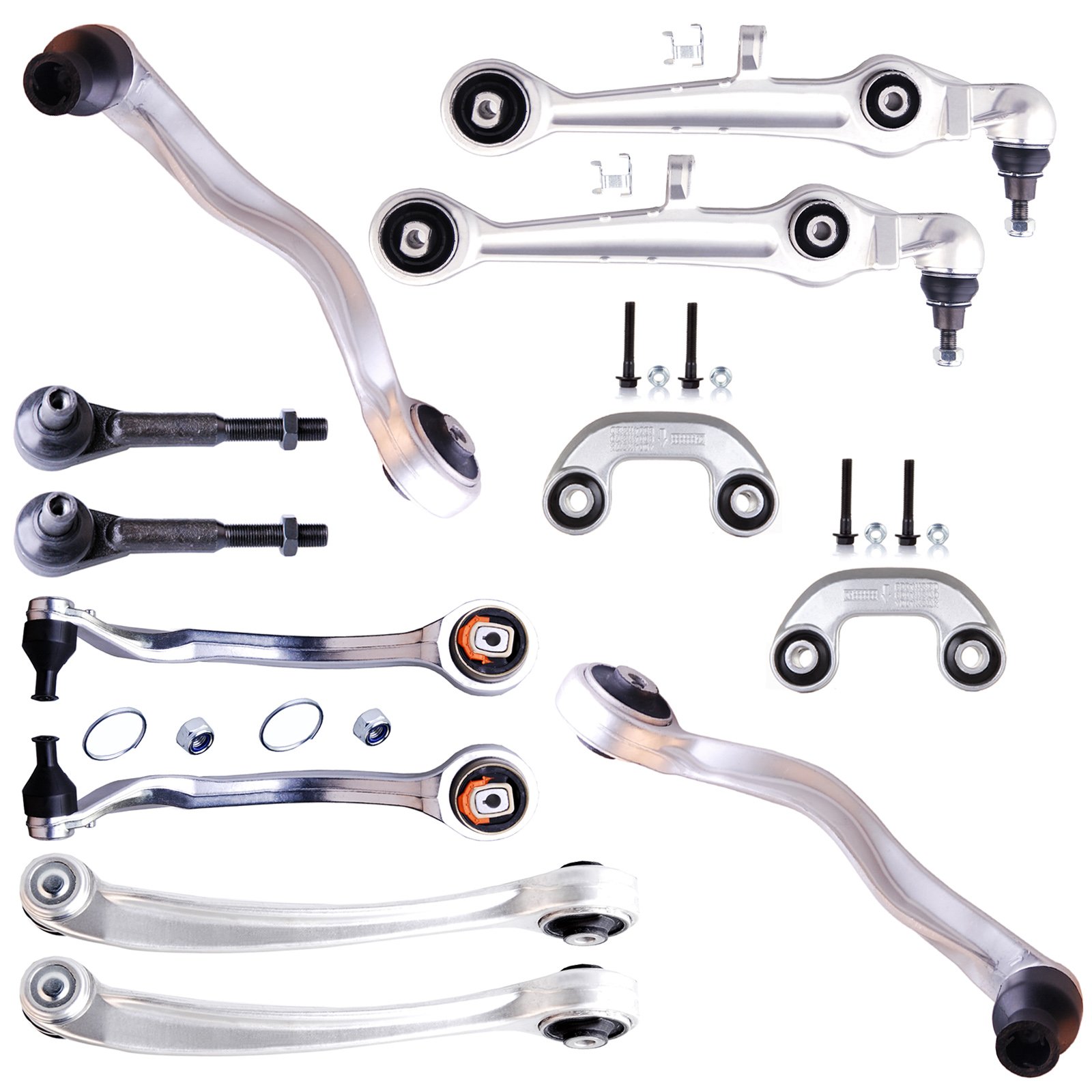 SCITOO 12PC Front Suspension Kit for Audi A6 & A6 Quattro, Volkswagen Passat - Lower Control Arms, Outer Tie Rod Ends, Sway Bar, Upper Control Arms - Auto Parts for Smooth Ride & Handling