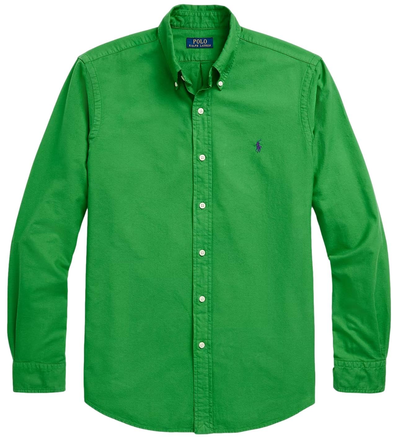 POLO RALPH LAUREN Men's Slim Fit Long Sleeve Oxford Dress Shirt - Classic Button Down Collar for Business Casual & Office Wear