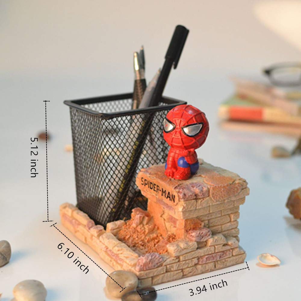 BREIS Spiderman Pen Holder - Creative Office Desk Organizer for Kids & Adults - Unique Spiderman Themed Stationery Storage Box - Perfect Gift for Spiderman Fans (Red) - Ideal for Home, Office & School Use