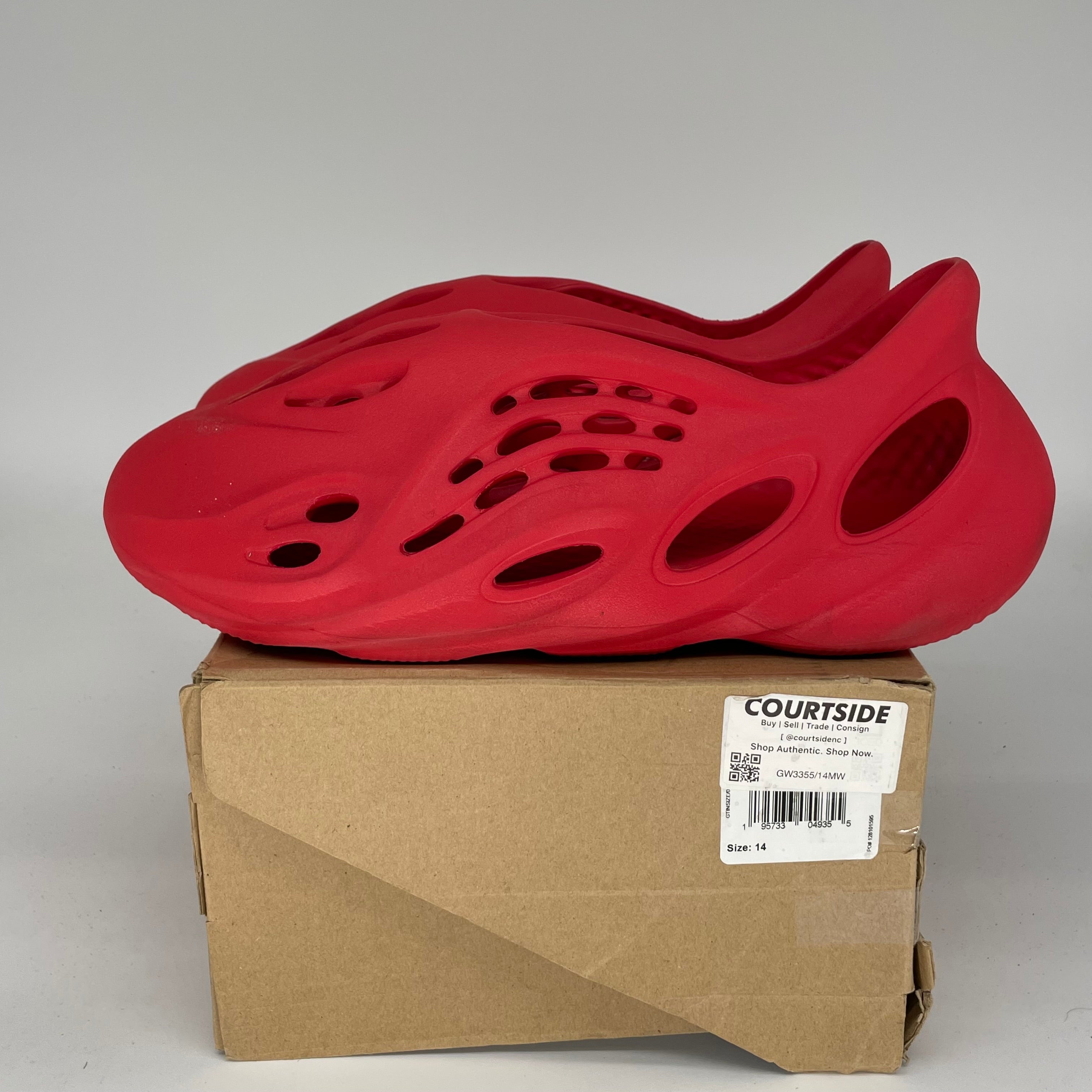 Adidas Yeezy Foam RNNR Vermilion - Size 14 GW3355 | Men's Comfortable Slip-On Sneakers for Running, Gym & Casual Wear
