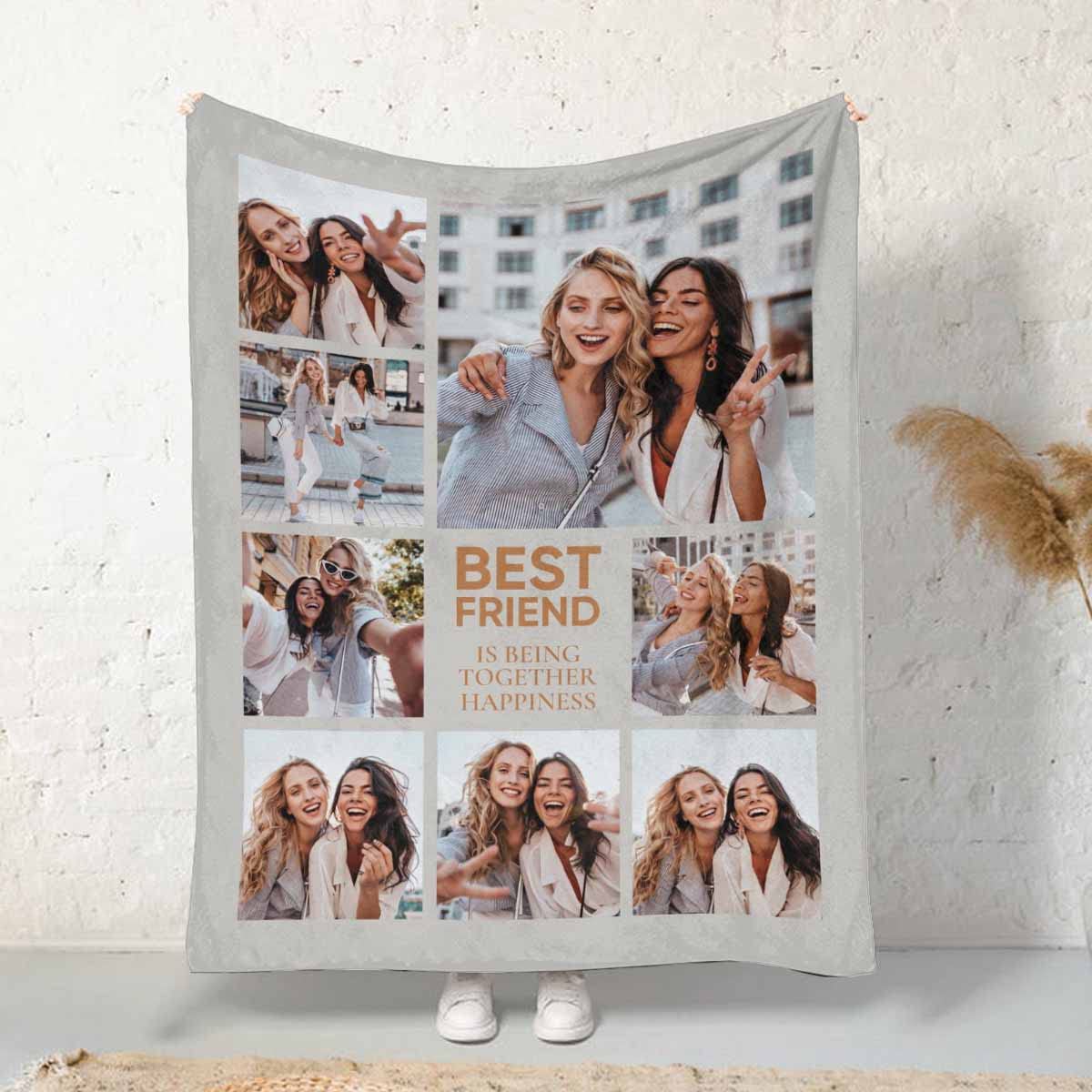 MyPupSocks Personalized Best Friend Blanket - Custom BFF Gift for Long Distance Friendship, 40x50 Soft Throw for Girls, Birthday, Cozy Nights, Movie Evenings, and Dorm Room Decor