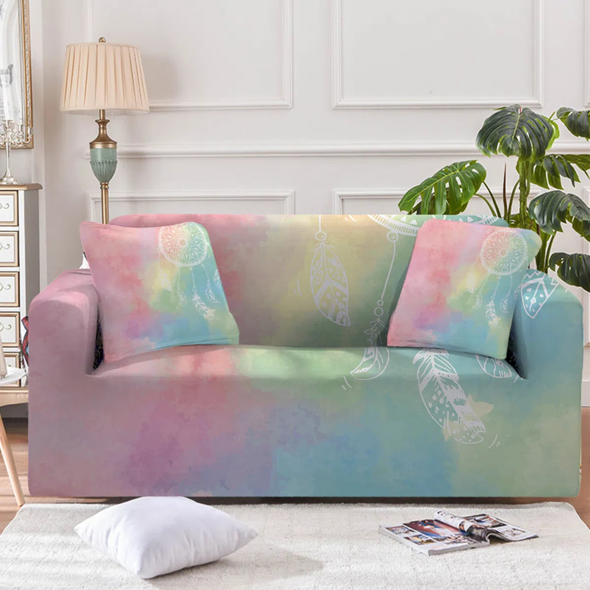 Boho Dreamcatcher Couch Cover - Bohemian Style Sofa Protector for Living Room Decor, Bedroom Throw Blanket, and Home Aesthetic Upgrade