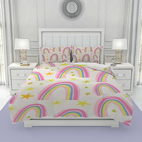 Cute Rainbow With Golden Stars