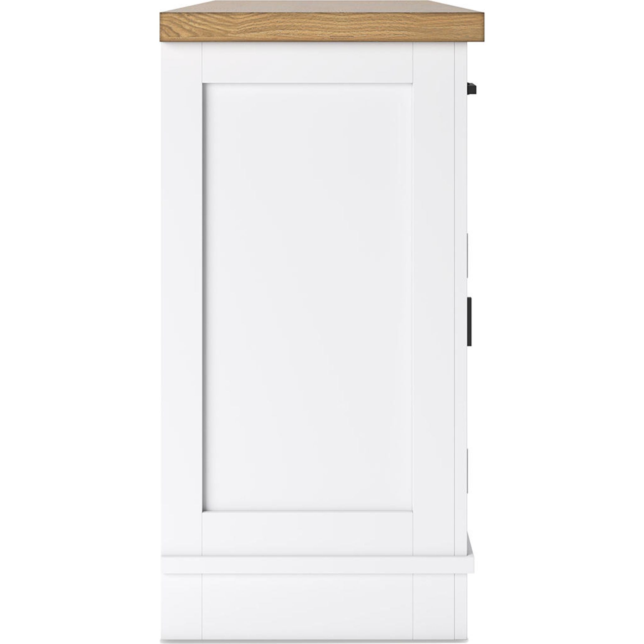 Ashbryn Dining Server Buffet Sideboard - White & Natural Wood Finish (D844-60) - Perfect for Dining Room Storage & Serving