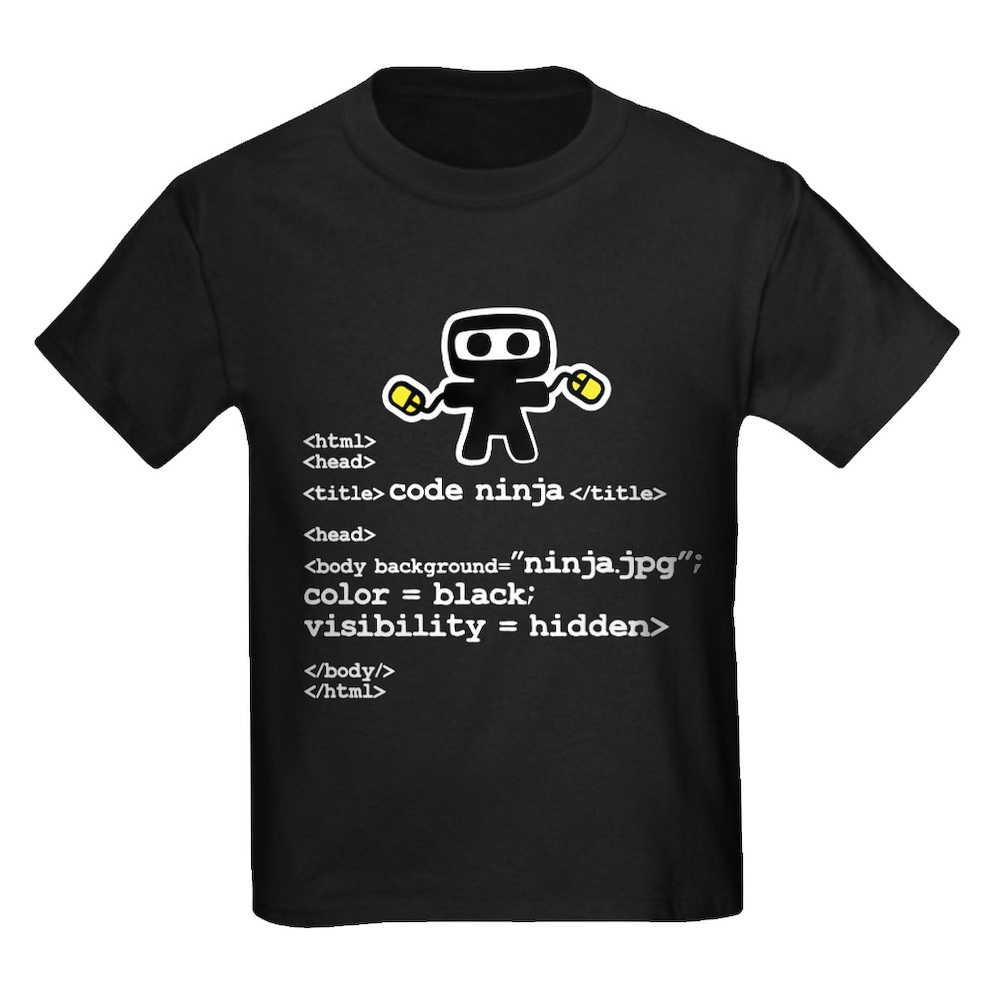 Kids Dark Cotton T-Shirt - I Code Like A Ninja Graphic Tee by CafePress | Perfect for Coding Classes & STEM Activities