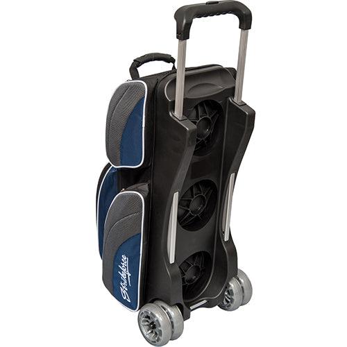KR Strikeforce Apex Triple Roller Navy Bowling Bag for Men & Women - Heavy Duty 3 Ball Rolling Tote with Shoe Compartment - Perfect for League Play, Tournaments & Practice Sessions