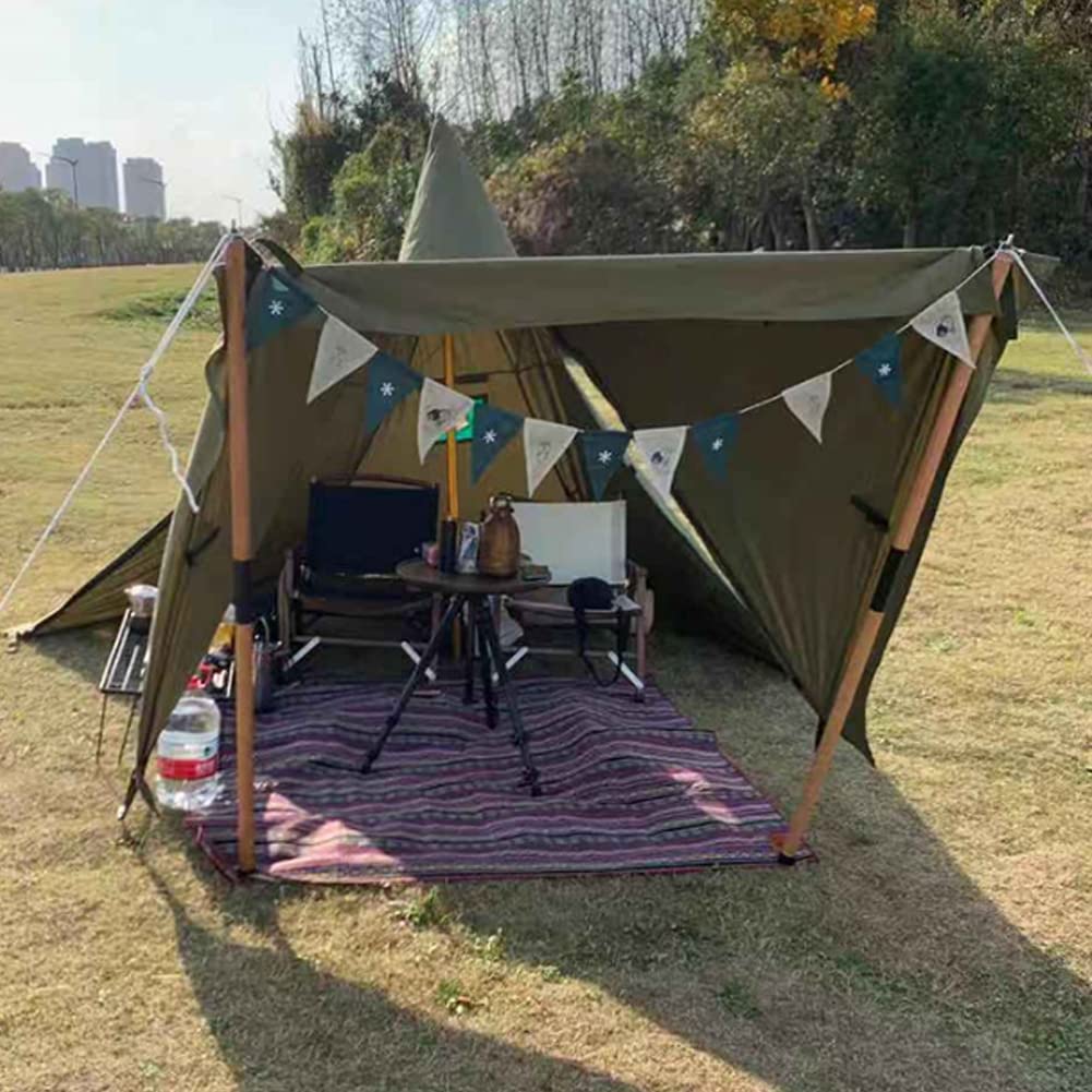 **Hot Tents for Camping - Tipi Tent with Stove Jack, Family Pyramid Tent for Outdoor Adventures, Backpacking, Hiking & Mountaineering - Heated Shelter, Green, 430 x 260 cm - Perfect for Winter Camping, Hunting Trips & Family Gatherings**