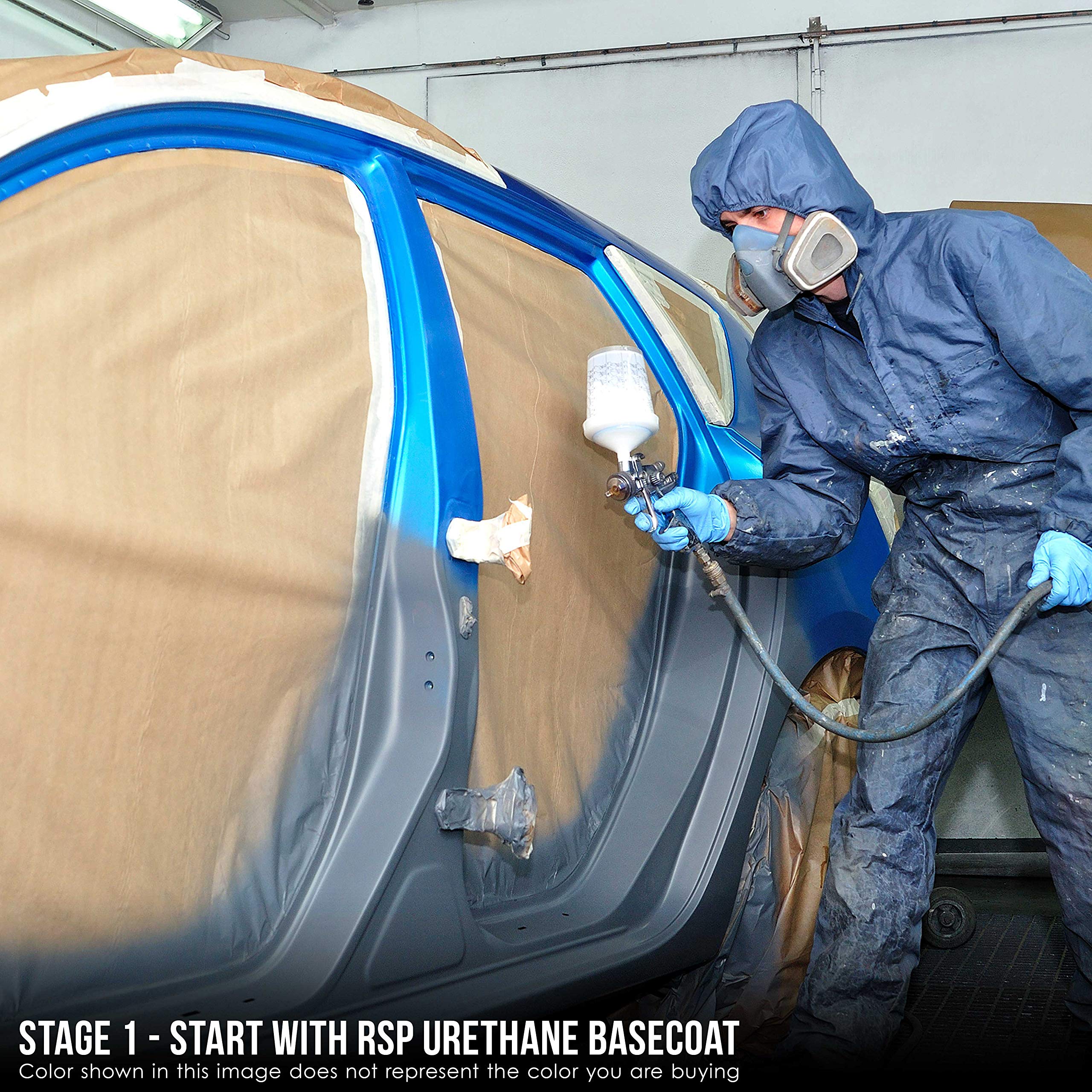 Restoration Shop - Bright Racing Aqua Urethane Basecoat with Clearcoat Auto Paint Kit - Professional High Gloss Automotive Refinishing Coating for Cars, Trucks & Motorcycles - Perfect for DIY Projects & Professional Auto Body Repair