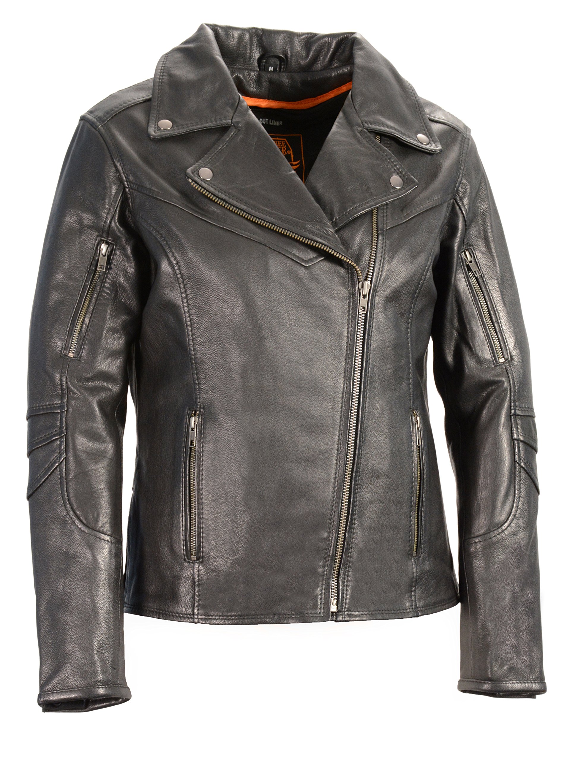 Milwaukee Leather Women's Lightweight Long Biker Jacket - Beltless & Vented Design for Comfort - Perfect for Motorcycle Riding & Casual Outfits