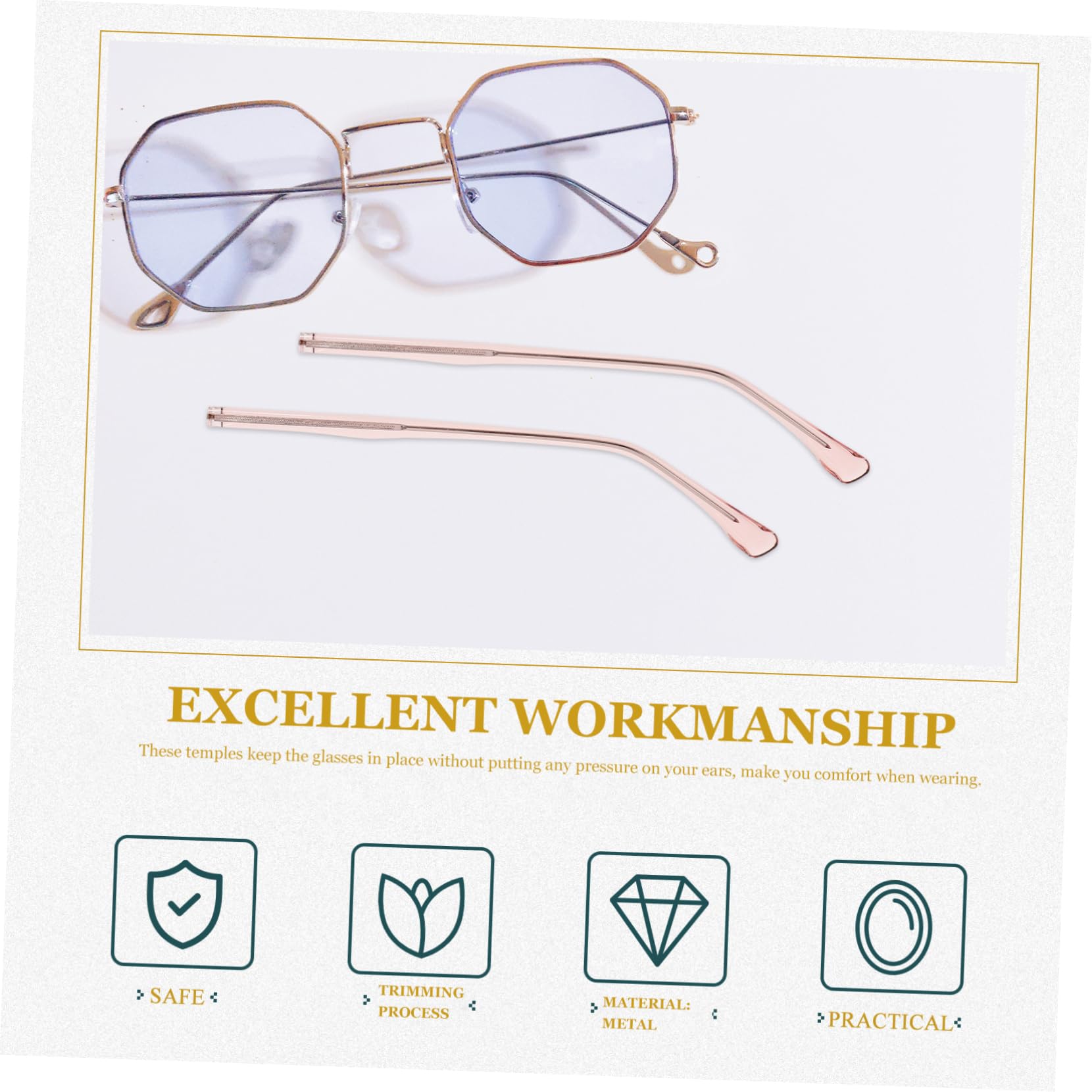 Healvian 4 Pairs Glasses Temple Replacement Kit - Glasses Leg Arm Cuff Holder & Repair Set for Eyewear Frames (Perfect for Broken Glasses Repair at Home, Office, or Travel)