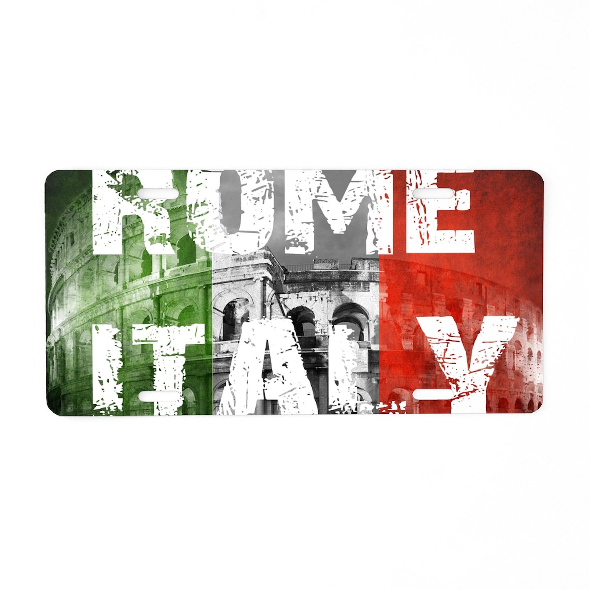 Rome Italy Aluminum License Plate - Front Vanity Tag for Cars & Trucks - Perfect for Travel Enthusiasts & Italian Culture Lovers