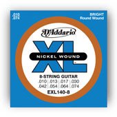 D'Addario EXL140-8 Light-Top/Heavy-Bottom Electric Guitar Strings (10-74 Gauge) - 1 Set - Perfect for Rock, Metal & Drop Tuning Performances