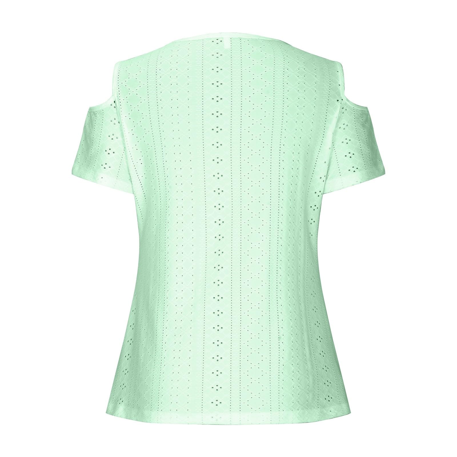Trendy Boho Summer Tops for Women 2024 - Short Sleeve Eyelet Cold Shoulder Tunic Blouses for Dressy Casual Wear | Beach Vacation, Party & Everyday Outfits