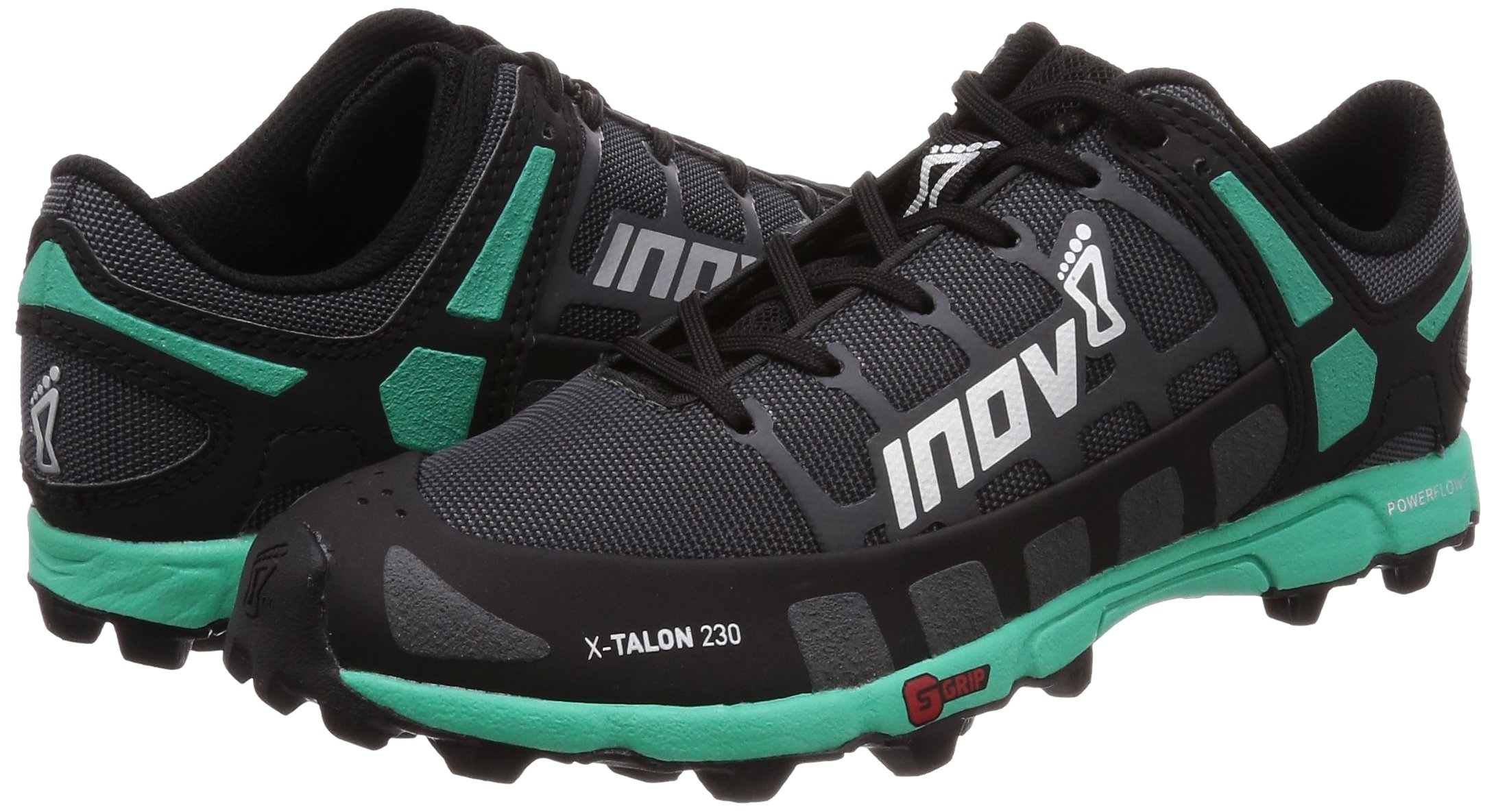 Innovative Women's X-Talon 230 Trail Running Shoes - Lightweight & Durable for Off-Road Adventures - Grey/Teal - Size 6.5 - Perfect for Hiking, Trail Running & Outdoor Fitness