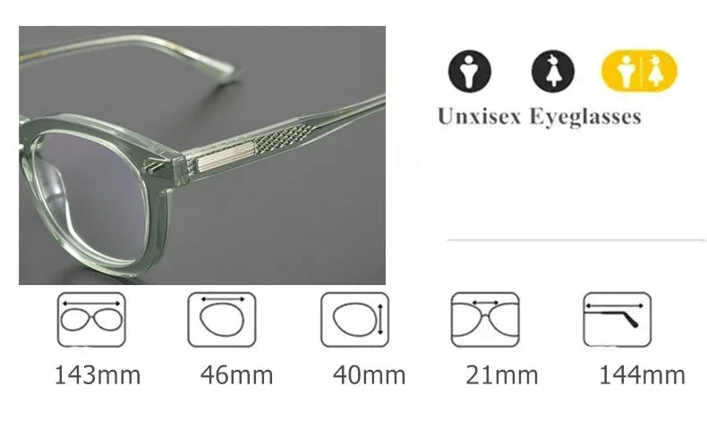 Unisex Square Thick Acetate Full Rim Eyeglasses 14322 - Stylish & Durable Frames for Men & Women | Perfect for Work, Reading & Fashion Accessories