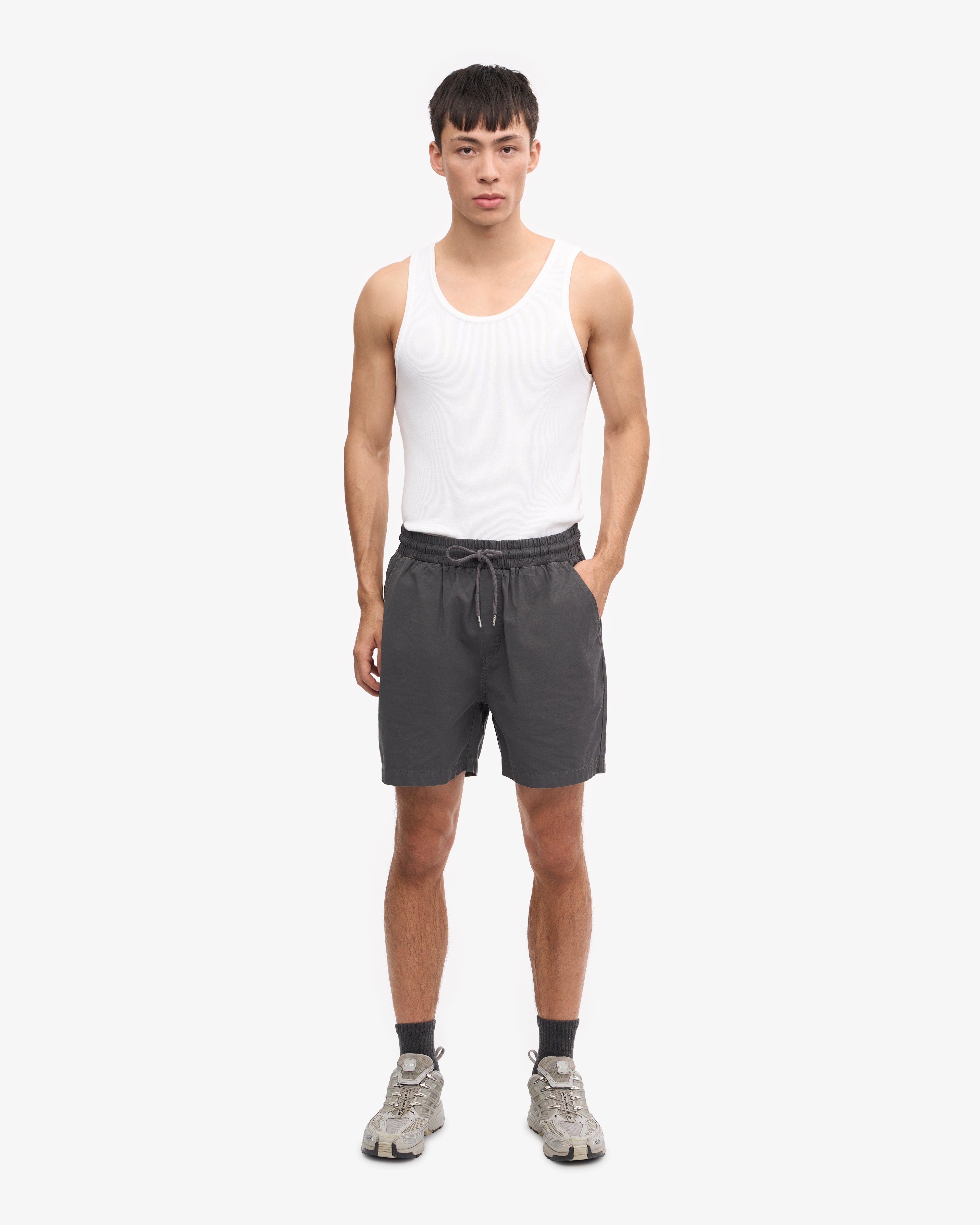 Organic Cotton Twill Shorts for Men & Women - Comfortable Lava Grey Casual Shorts | Perfect for Summer, Travel & Outdoor Activities