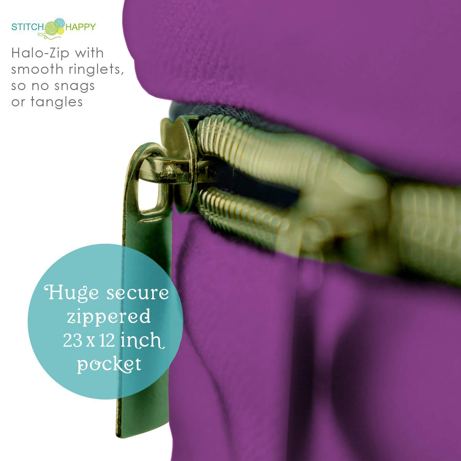 XL Knitting Bag (Lilac) - 7 Pocket Yarn Storage Organizer for Crochet & Knitting Projects | Perfect for Crafters, DIY Enthusiasts & On-the-Go Needlework
