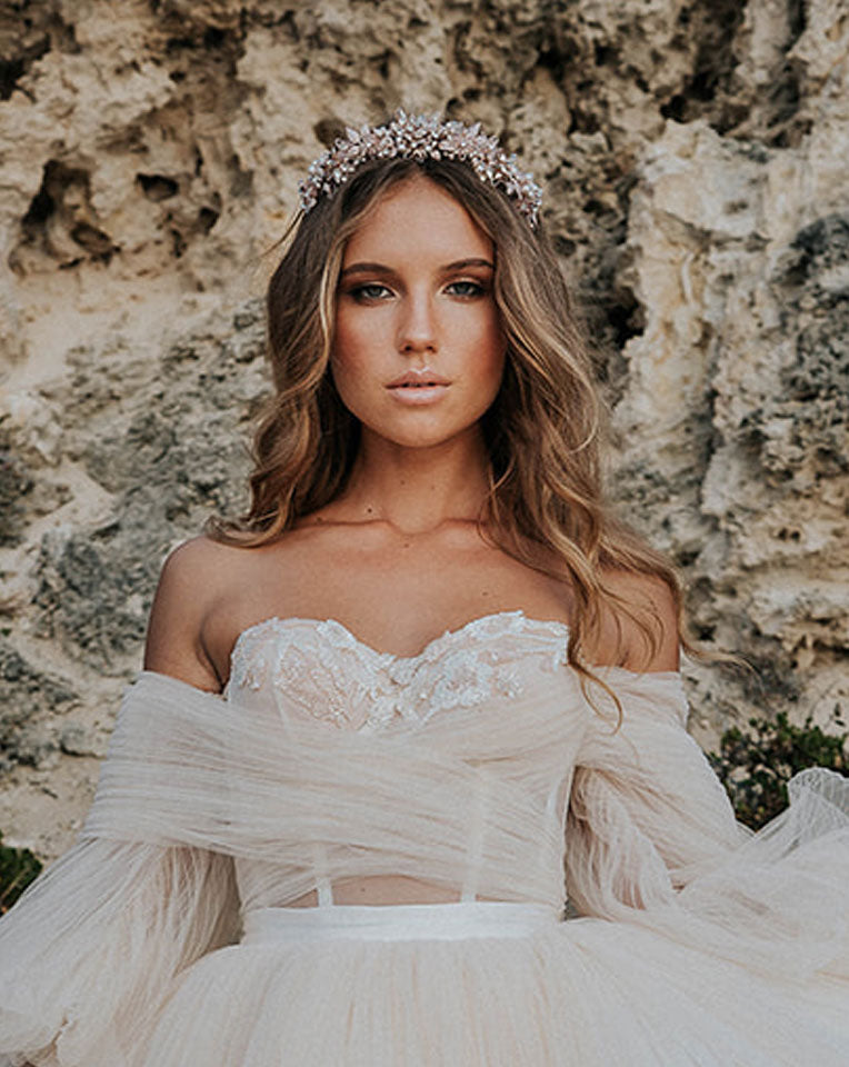 Elegant Floral Embellished Bridal Headpiece - Jessica Deluxe by Kezani | Perfect for Weddings, Prom & Special Occasions