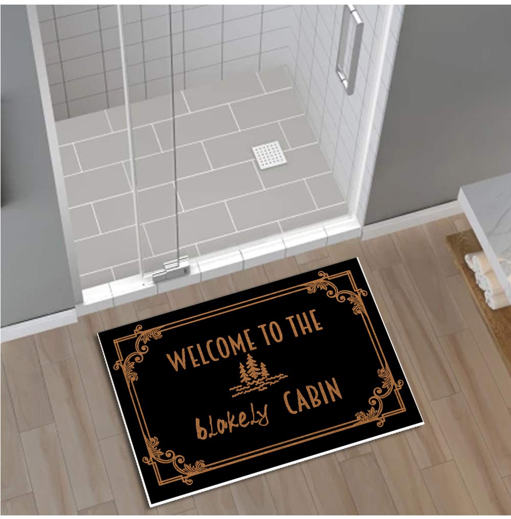 Jackey&Smith Non-Slip Welcome Mat - 23.6x15.7 Inch Lake Cabin Design Outdoor Entryway Rug for Front Door, Balcony & Patio - Perfect for Vacation Homes, Porches and Mudrooms