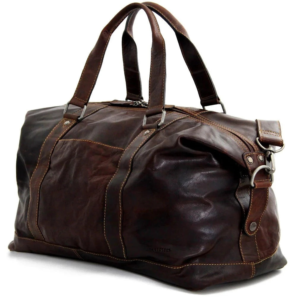 Jack Georges Voyager Duffle Bag - Premium Leather Travel Duffel for Men & Women - Gym, Weekend Getaway & Business Trips