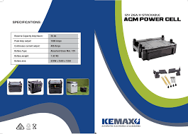 KEMAX 12V 26Ah AGM Deep Cycle Battery - Rechargeable Stackable Power Cell for Solar Systems, RVs, Boats & Off-Grid Applications