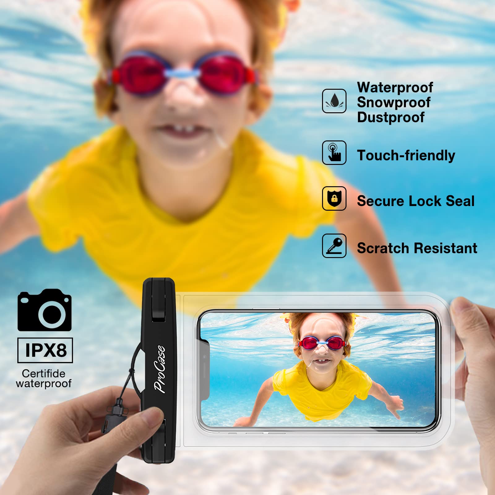 ProCase 2 Pack Waterproof Phone Pouch - Universal 7