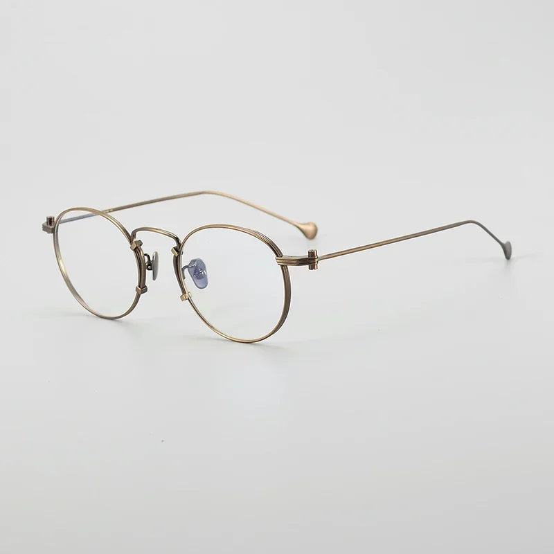 Aror Unisex Full Rim Round Oval Titanium Eyeglasses 494968 - Lightweight & Durable Frame for Men & Women - Perfect for Reading, Work, and Everyday Wear