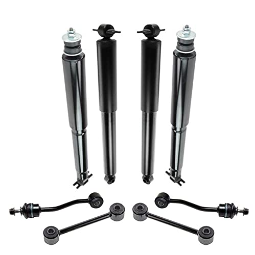 Jeep Wrangler 1997-2006 Front & Rear Shock Absorbers & Sway Bar Link Kit - 8pc Complete Chassis Suspension Replacement Parts for Off-Roading & Daily Driving