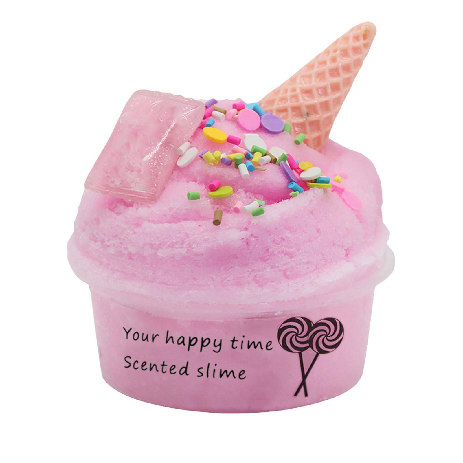 Nebwe Butter Slime 60ml - Cotton Candy Scented Cloud Slime with Clay | Ice Cream Cone Themed Sensory Fidget Toy for Kids, Teens, Boys & Girls | Perfect Stress Relief Gift for Mom | Great for Classroom, Birthday Parties & Anxiety Relief