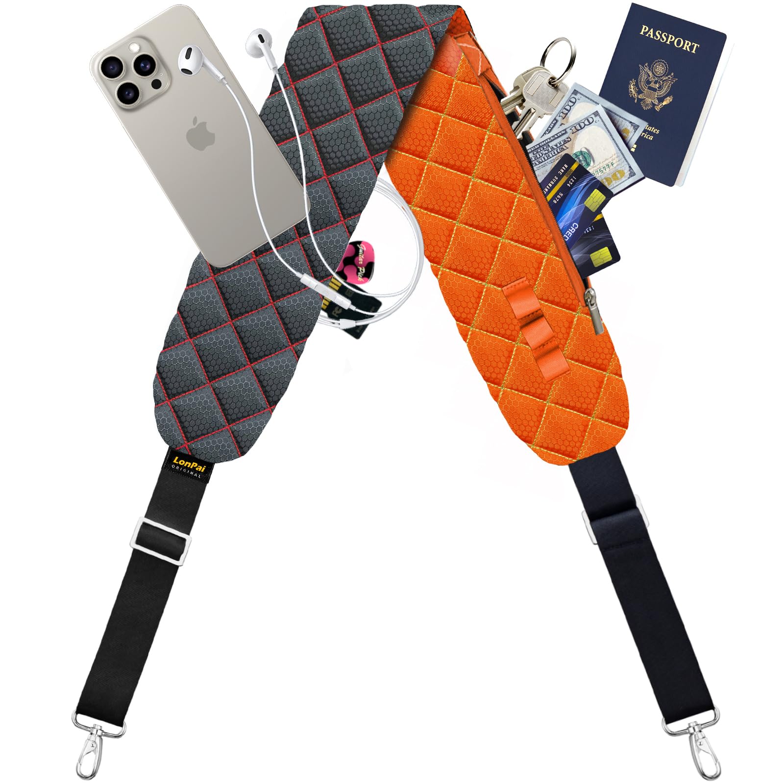 Ultra Comfortable Anti-Theft Shoulder Strap Bag Belt with Padded Design & 2-Tone Reversible Style - Perfect for Travel, Commuting, and Everyday Security