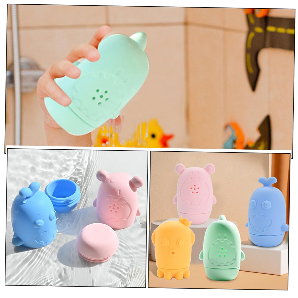 Totority 8-Piece Bath Toys Set for Kids - Fun Floating Rubber Duck & Animal Bathtub Toys - Perfect for Toddler Bath Time, Sensory Play & Pool Parties