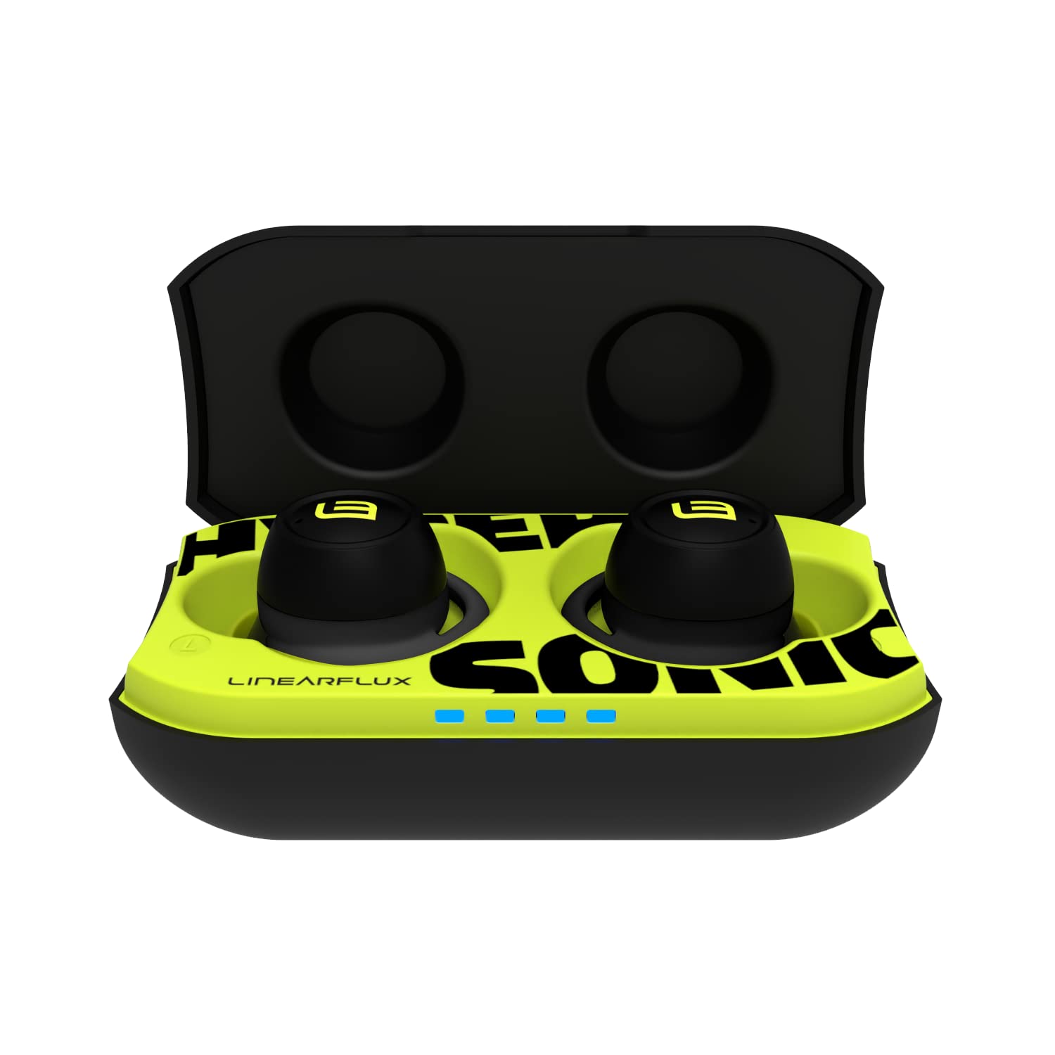 HyperSonic Evolution HD Bluetooth Earbuds - 60H Playtime, Ultra Bass, 3D Spatial Sound, Wireless Charging, IPX7 Waterproof for Running, Gym & Travel (2023 New Model, Black)