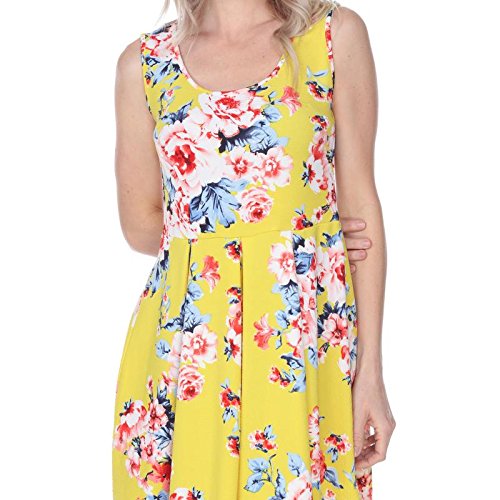 Mili Rose Print Fit and Flare Dress - Sleeveless Scoop Neck Sundress for Women | Summer Beach Dress, Garden Party Outfit, Casual Daywear
