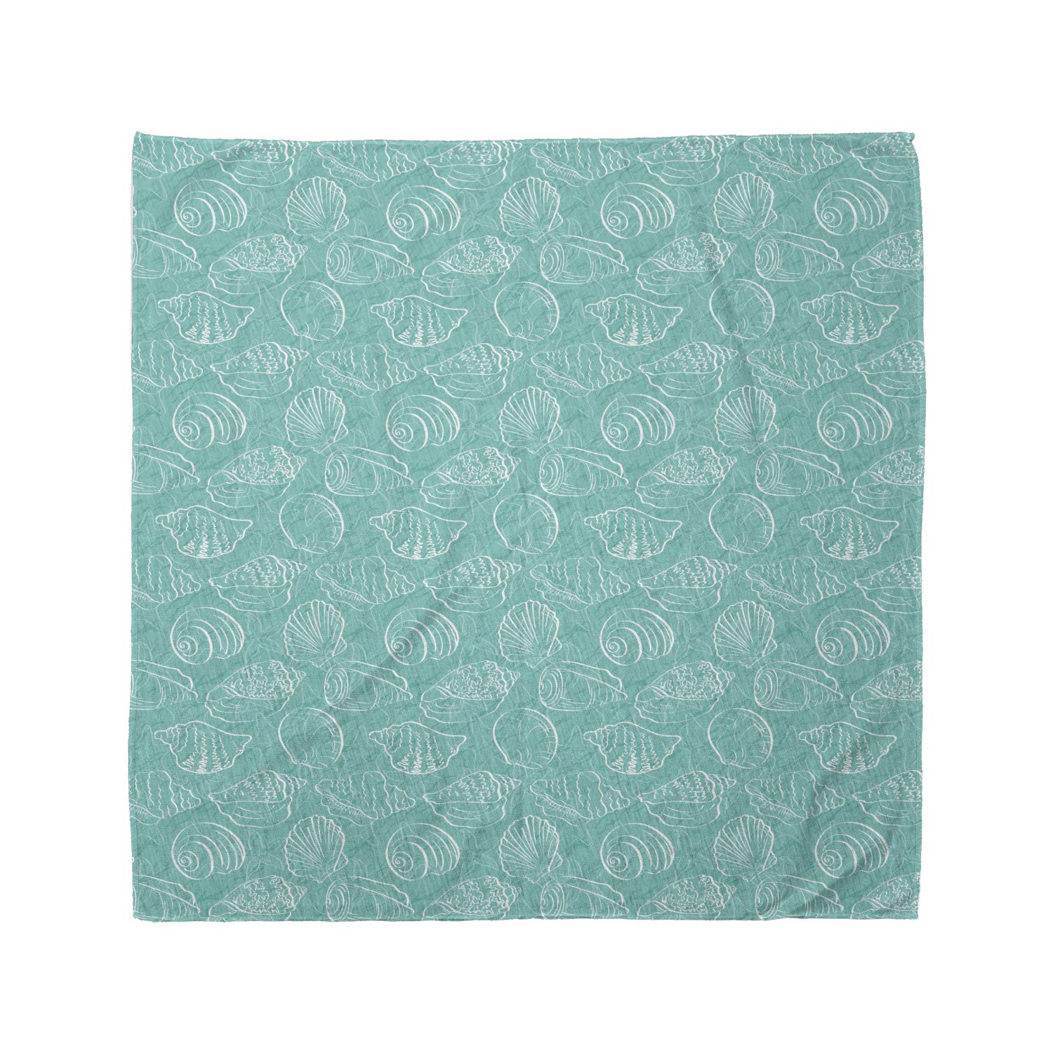 Ambesonne Sea Shells Bandana - Doodle Marine Lines Unisex Head & Neck Scarf for Beach, Summer, and Outdoor Activities