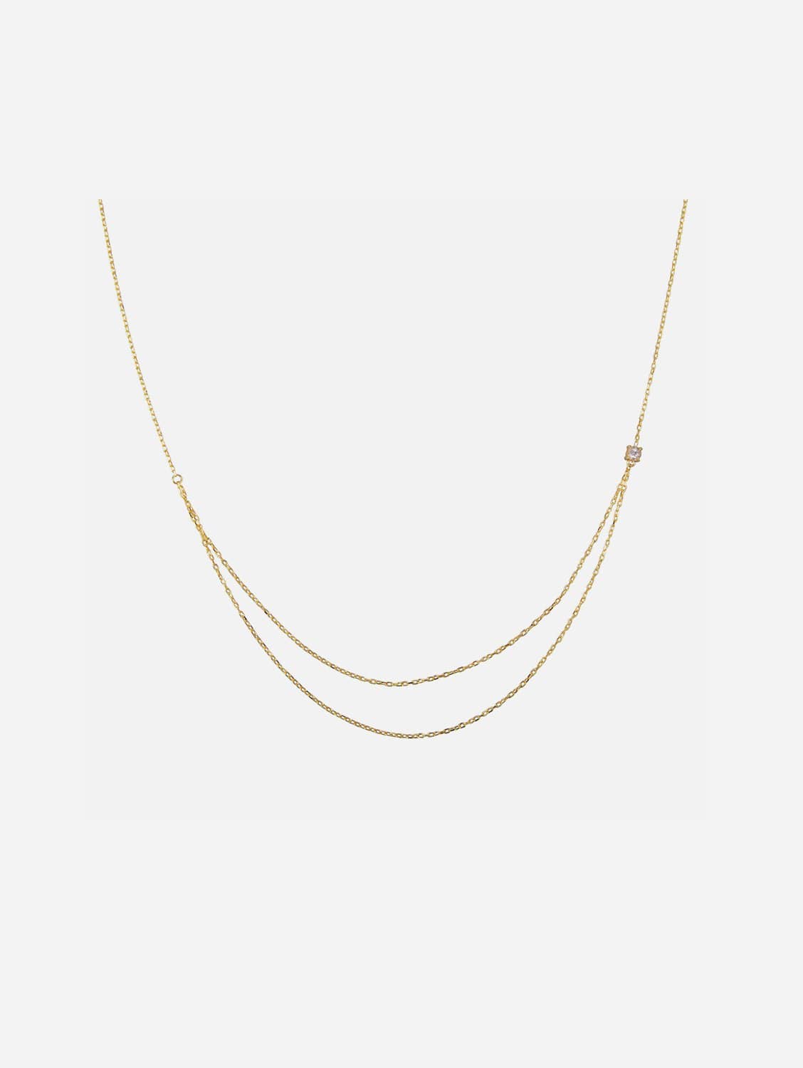 925 Sterling Silver White Topaz Necklace with Gold Vermeil Plating | Dainty Recycled Jewelry for Women | Perfect for Weddings, Anniversaries & Everyday Elegance