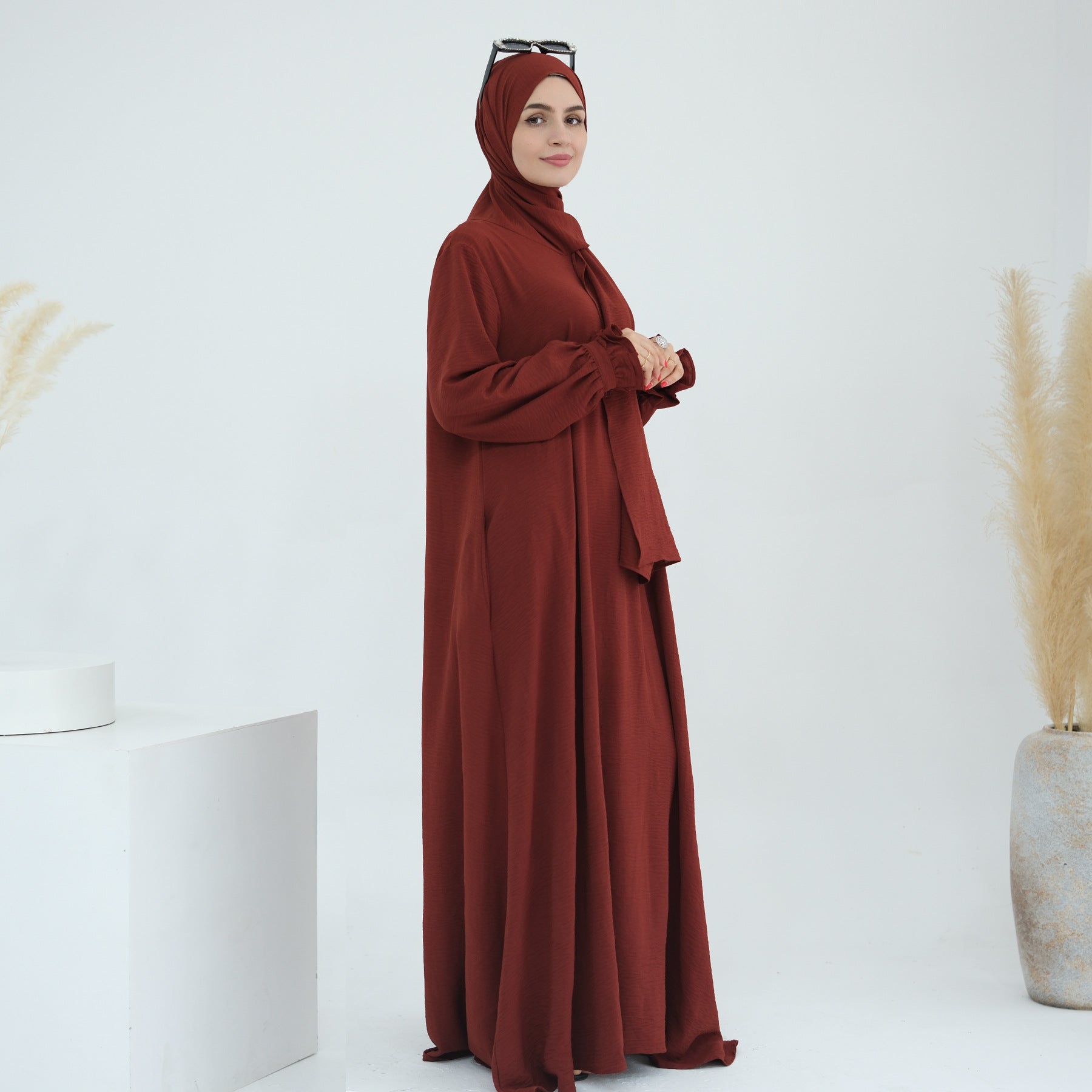 Elegant Turkish Hijab Abaya Dress for Women - Modest Islamic Prayer Dress & Daily Wear