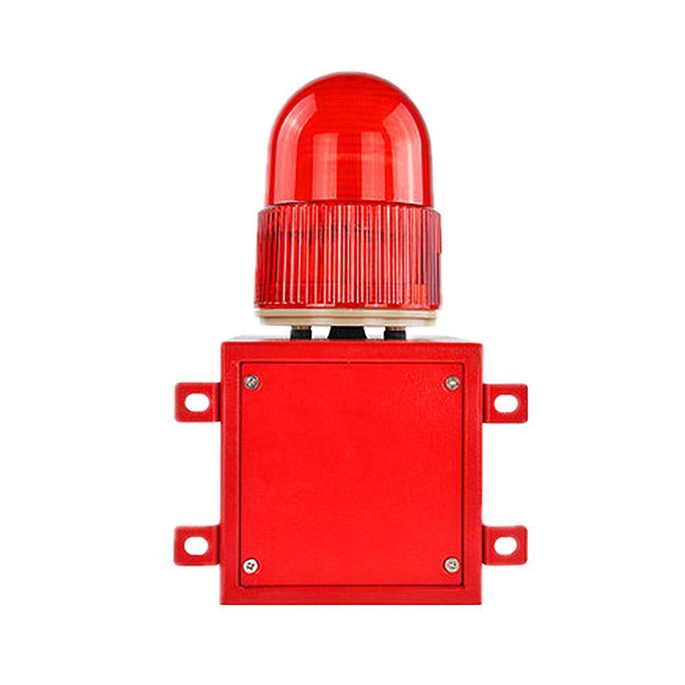 Industrial Sound Light Alarm Siren Horn with LED Warning Light - One Touch Emergency Voice Alarm & Strobe Light for School, Factory Safety (AC 110V) - Ideal for Emergency Alerts, Security Systems & Public Safety