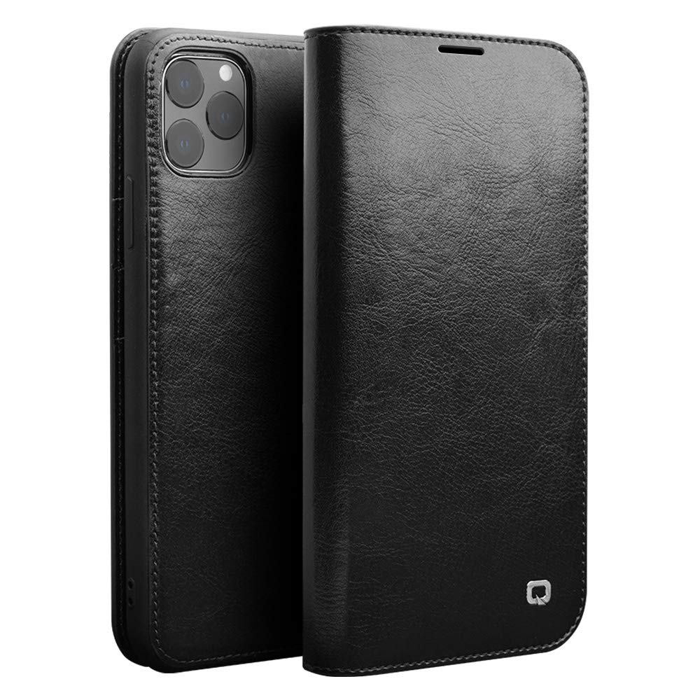 Premium Genuine Leather iPhone 11 Pro Wallet Case with Credit Card Slots - Business Style Flip Cover (Black) | Perfect for Work, Travel & Everyday Protection