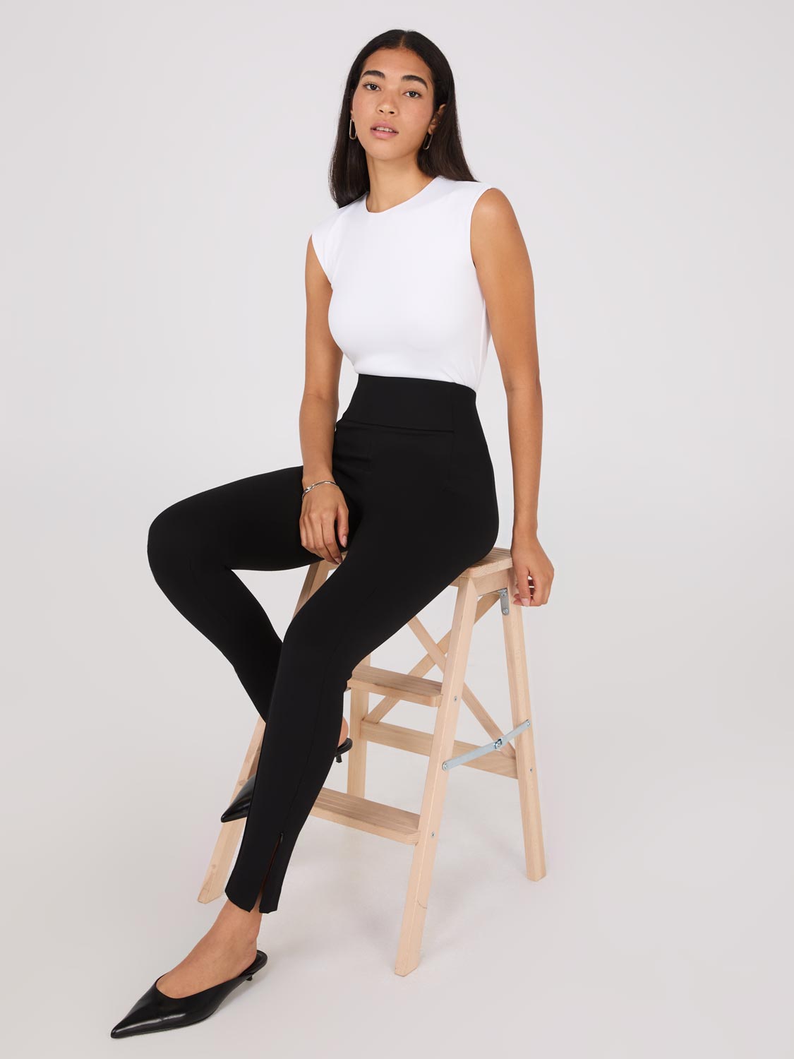 Stylish Zipper Hem Skinny Leg Pants for Women - Trendy High Waist Slim Fit Stretch Jeans - Perfect for Work, Date Night & Casual Outfits