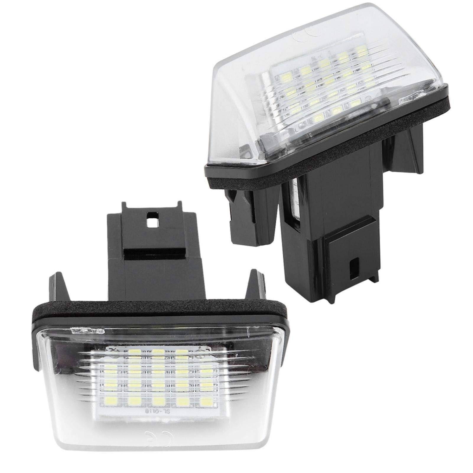 LED License Plate Lights for Citroen C3 2002-2009 - 2pcs 18 LED Car Plate Lamp Set (Left & Right) - Waterproof & Easy Installation for Night Driving Safety
