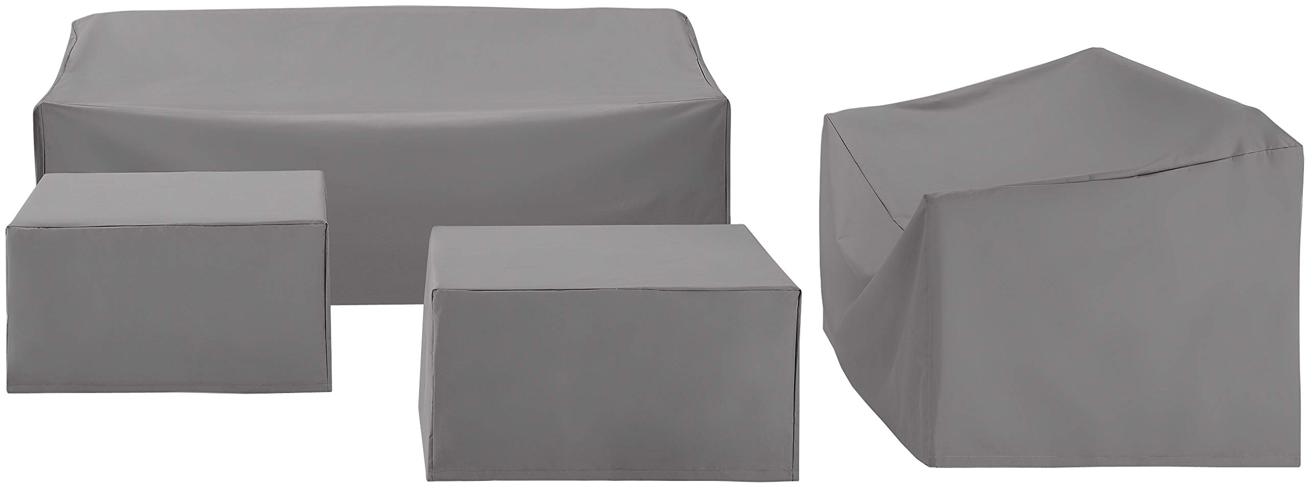 Crosley Waterproof 4-Piece Outdoor Patio Furniture Cover Set for Sectional Sofas - All-Weather Protection for Patio, Deck & Backyard (Gray) - Perfect for Rain, Snow & Sun Protection