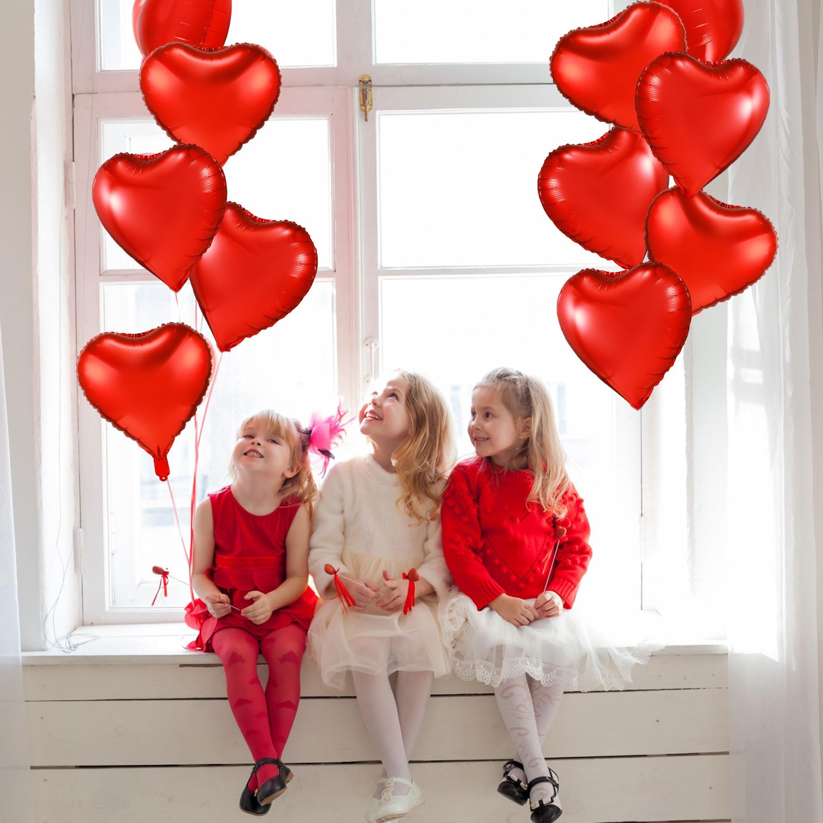 80 Pieces Large Heart Foil Balloons - 18