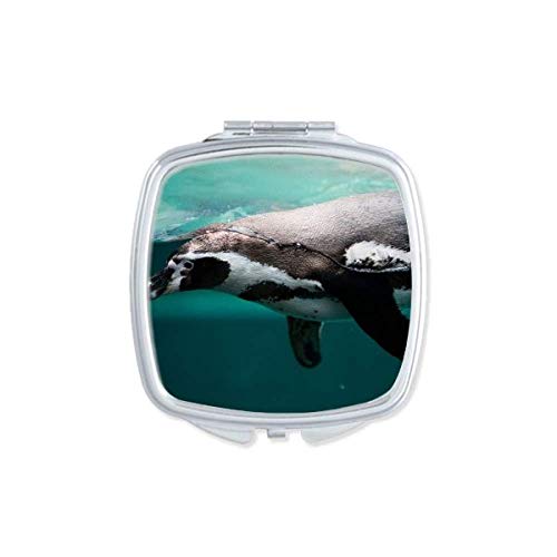 DIYthinker Ocean Deep Blue Penguin Water Picture Mirror - Portable Compact Pocket Makeup Mirror with Double Sided Glass for Travel, Home, and Office Use