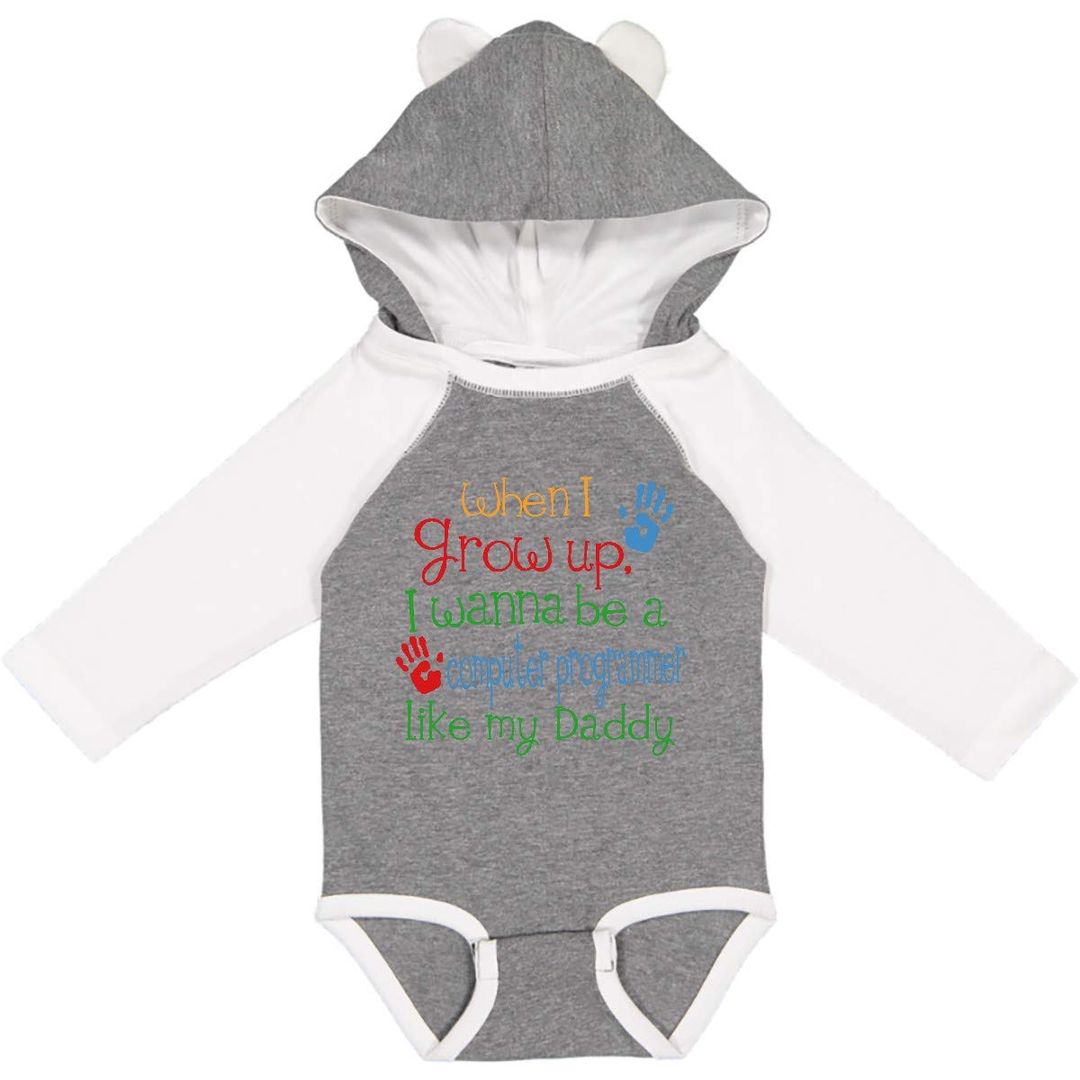 Inktastic Computer Programmer Like Daddy Long Sleeve Baby Bodysuit - Perfect for Coding Enthusiasts & Tech-Loving Parents