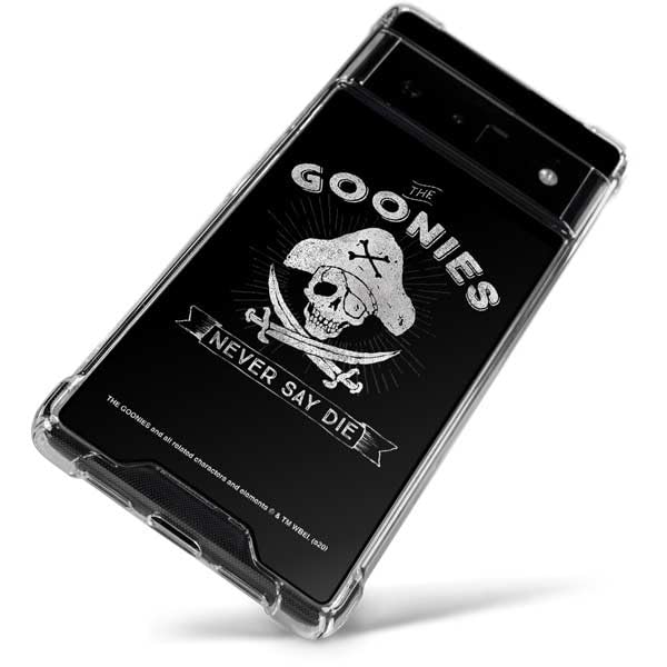 Goonies Themed Clear Phone Case for Google Pixel 6a - Never Say Die Design | Warner Bros Licensed | Perfect for Movie Fans & Collectors