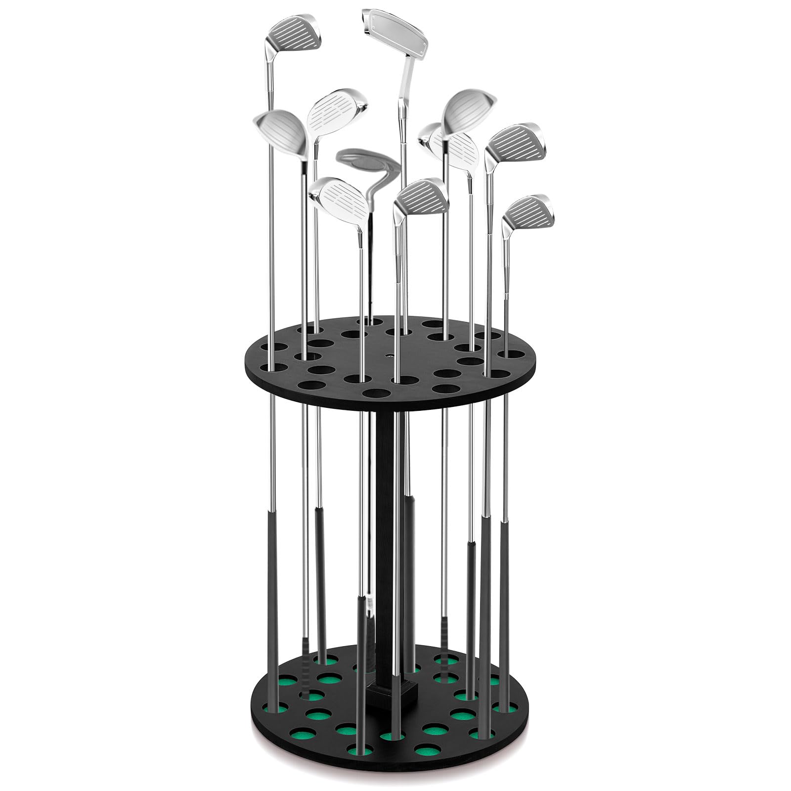 Wooden Golf Club Display Rack & Pool Stick Organizer - 22 Slot Golf Club Holder for Home, Office, and Game Room Storage