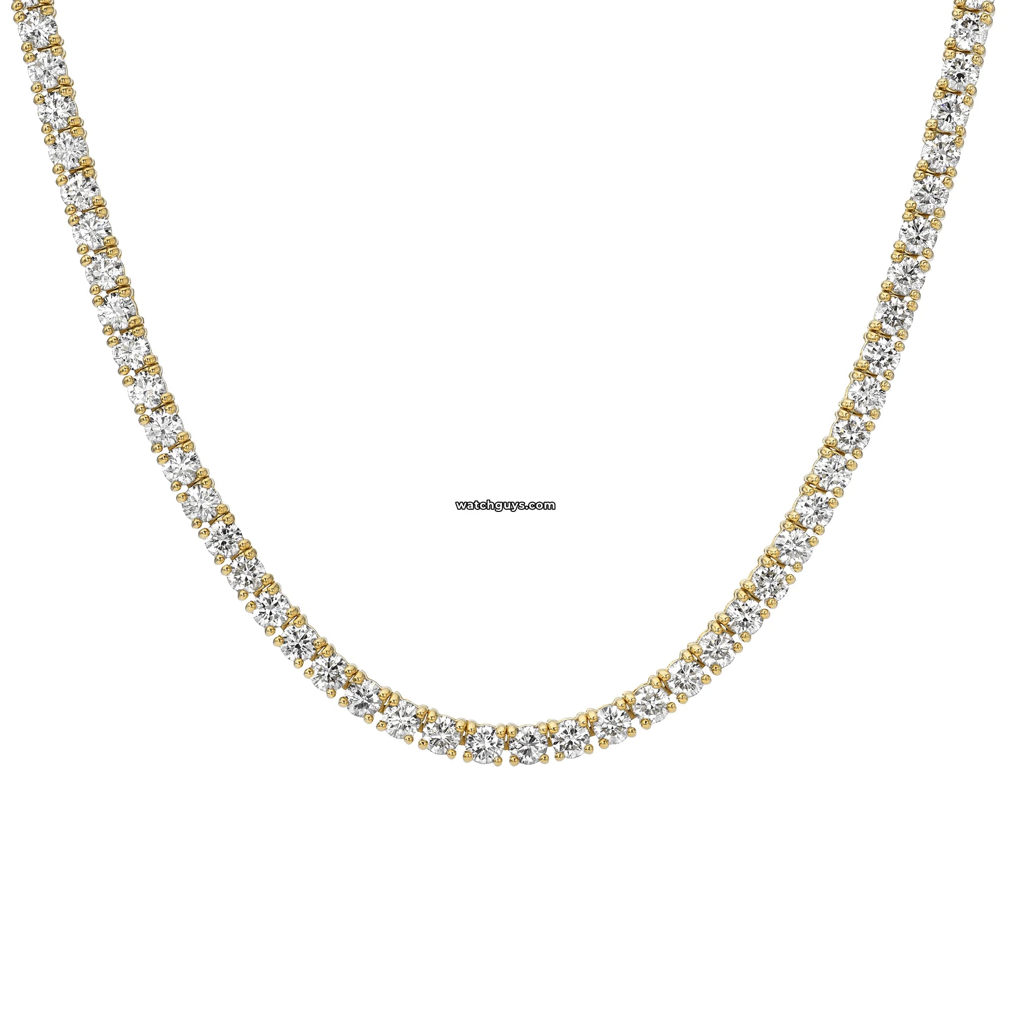 9.81 Carat Diamond Tennis Necklace in 18K Yellow Gold - Elegant Jewelry for Weddings, Parties & Special Occasions